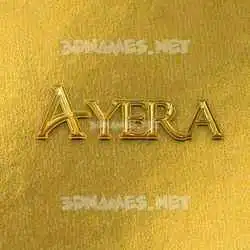 ayera in All Gold style - 3D name wallpaper