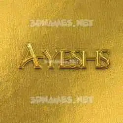 ayeshs in All Gold style - 3D name wallpaper