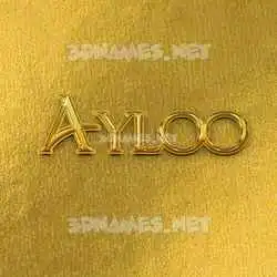 ayloo in All Gold style - 3D name wallpaper