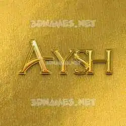 aysh in All Gold style - 3D name wallpaper