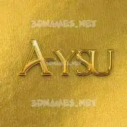 aysu in All Gold style - 3D name wallpaper