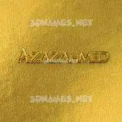 azazahmed in All Gold style - 3D name wallpaper