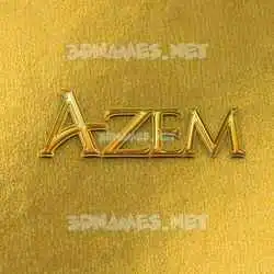 azem in All Gold style - 3D name wallpaper