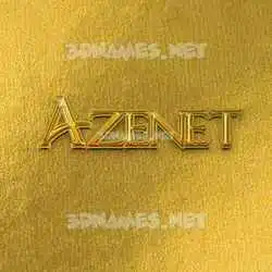 azenet in All Gold style - 3D name wallpaper