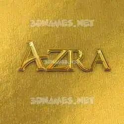 azra in All Gold style - 3D name wallpaper
