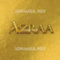 azraa in All Gold style - 3D name wallpaper