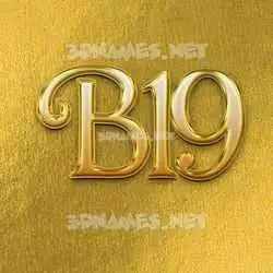 b19 in All Gold style - 3D name wallpaper