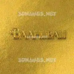 baahubali in All Gold style - 3D name wallpaper