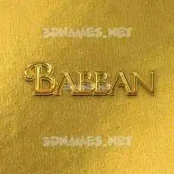 babban in All Gold style - 3D name wallpaper