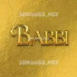 babbi in All Gold style - 3D name wallpaper