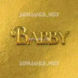 babby in All Gold style - 3D name wallpaper