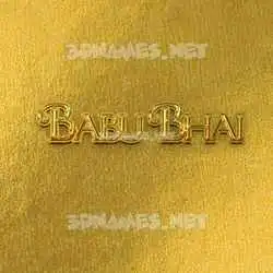 babu bhai in All Gold style - 3D name wallpaper