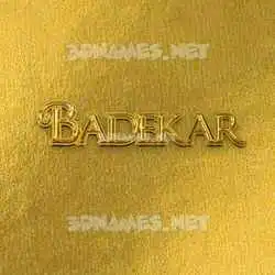 badekar in All Gold style - 3D name wallpaper