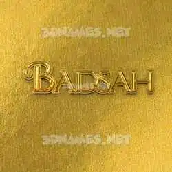 badsah in All Gold style - 3D name wallpaper