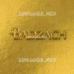 badzach in All Gold style - 3D name wallpaper