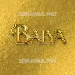 baiya in All Gold style - 3D name wallpaper