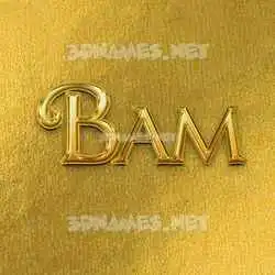 bam in All Gold style - 3D name wallpaper
