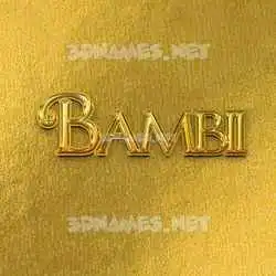 bambii in All Gold style - 3D name wallpaper
