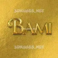 bami in All Gold style - 3D name wallpaper