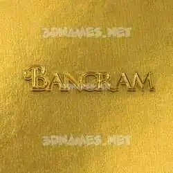 bangram in All Gold style - 3D name wallpaper