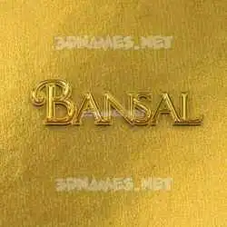 bansal in All Gold style - 3D name wallpaper