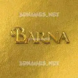 barna in All Gold style - 3D name wallpaper