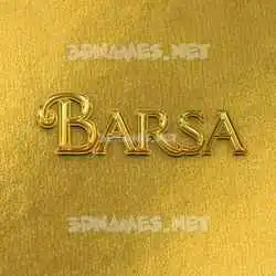 barsa in All Gold style - 3D name wallpaper