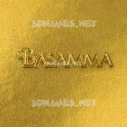 basamma in All Gold style - 3D name wallpaper