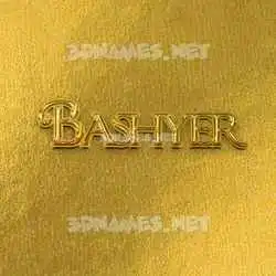bashyer in All Gold style - 3D name wallpaper
