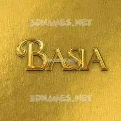 basia in All Gold style - 3D name wallpaper