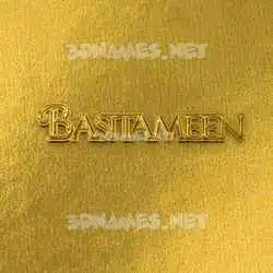 basitameen in All Gold style - 3D name wallpaper