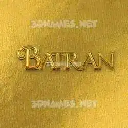 batran in All Gold style - 3D name wallpaper