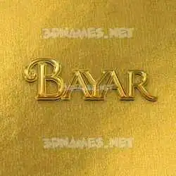bayar in All Gold style - 3D name wallpaper