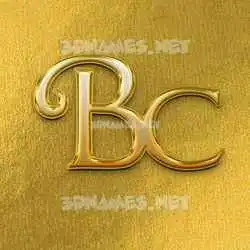 bc in All Gold style - 3D name wallpaper