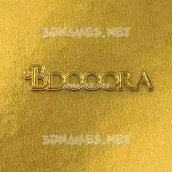 bdooora in All Gold style - 3D name wallpaper