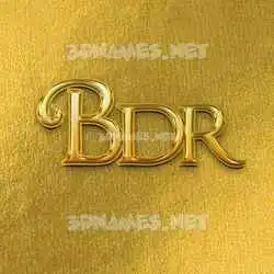 bdr in All Gold style - 3D name wallpaper