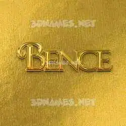 bence in All Gold style - 3D name wallpaper