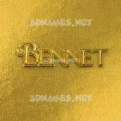 bennet in All Gold style - 3D name wallpaper