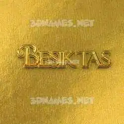 besiktas in All Gold style - 3D name wallpaper