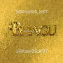 bhagu in All Gold style - 3D name wallpaper