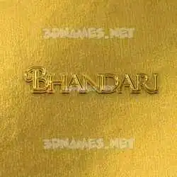 bhandari in All Gold style - 3D name wallpaper