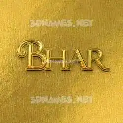 bhar in All Gold style - 3D name wallpaper