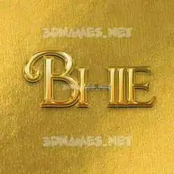 bhie in All Gold style - 3D name wallpaper