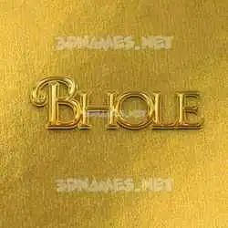 bhole in All Gold style - 3D name wallpaper