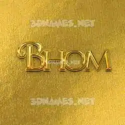 bhom in All Gold style - 3D name wallpaper