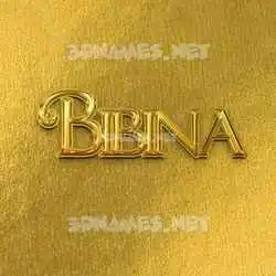 bibina in All Gold style - 3D name wallpaper