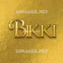 bikki in All Gold style - 3D name wallpaper