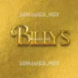 billys in All Gold style - 3D name wallpaper