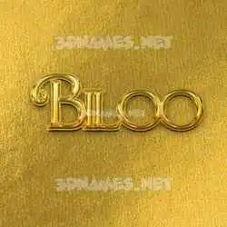 biloo in All Gold style - 3D name wallpaper