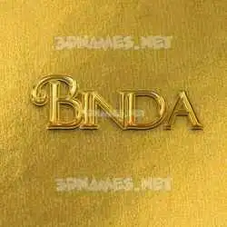 binda in All Gold style - 3D name wallpaper